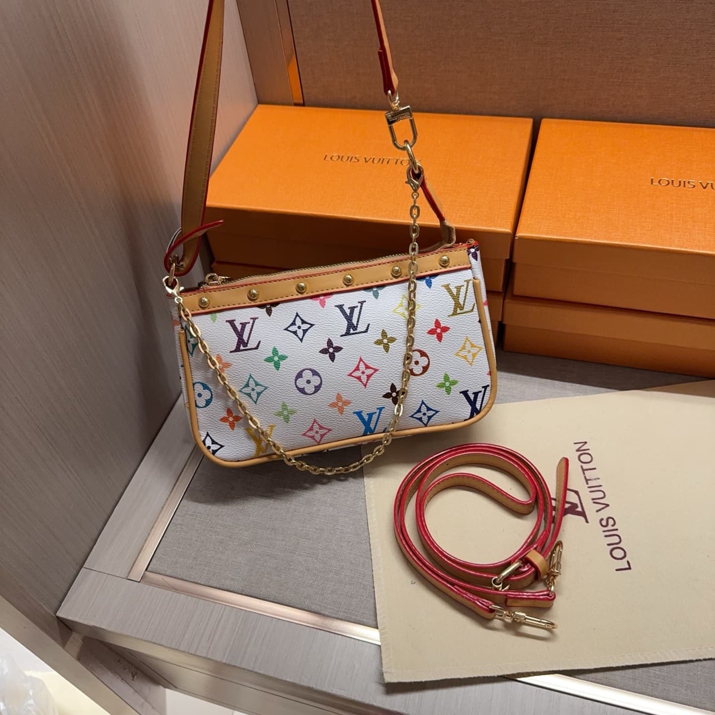 Sac de Mahjong classique de LV en toile résistante, ensemble complet avec étui de protection pour les voyages et l'utilisation quotidienne, design