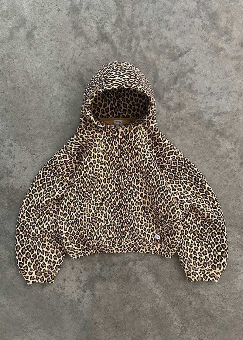 Sweat-shirt à capuche imprimé léopard rétro Y2K pour couple, style Harajuku, style hip-hop, fermeture éclair
