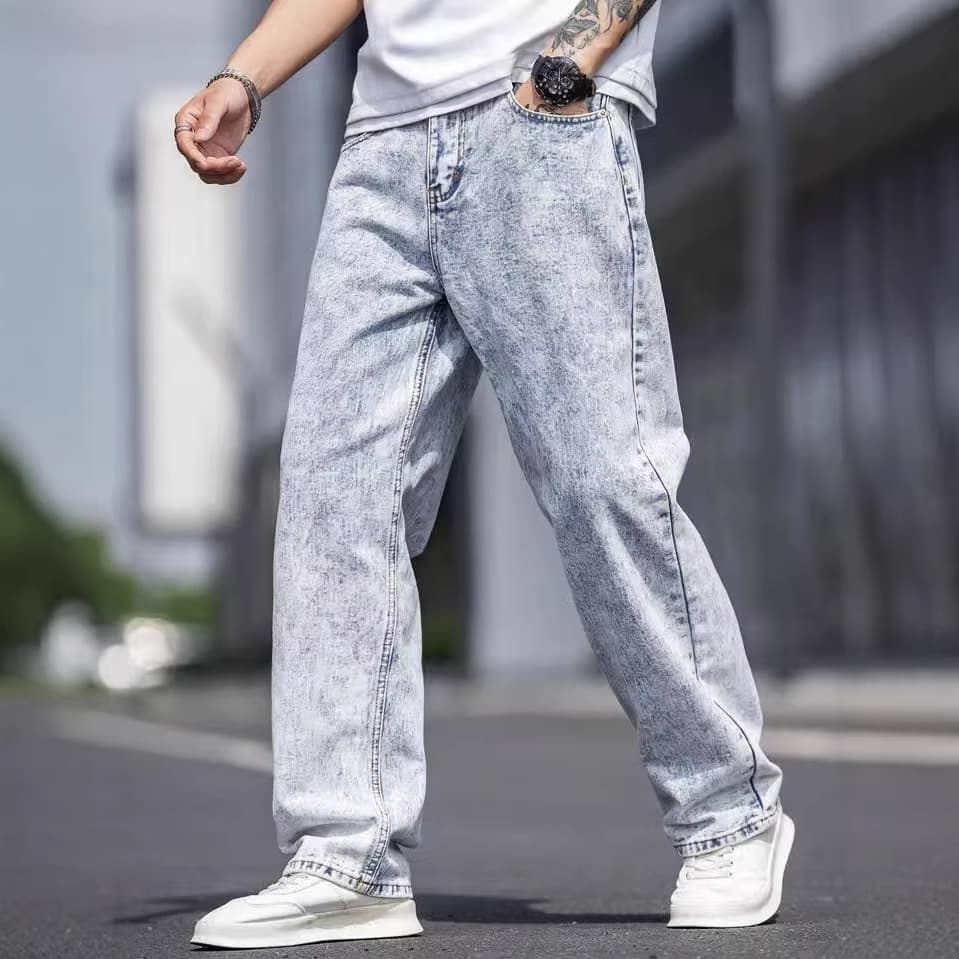 Men's Clothing Relaxed Fit Jeans – Year-Round Stretch Denim Pants (Straight Leg, Wrinkle-Resistant, Lightweight Cotton, Casual & Workwear Styling)​