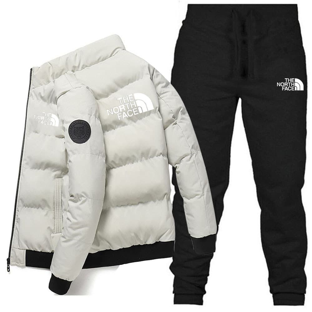Nouveaux hommes coton veste + pantalon couleur unie imprimé ensemble de sport décontracté