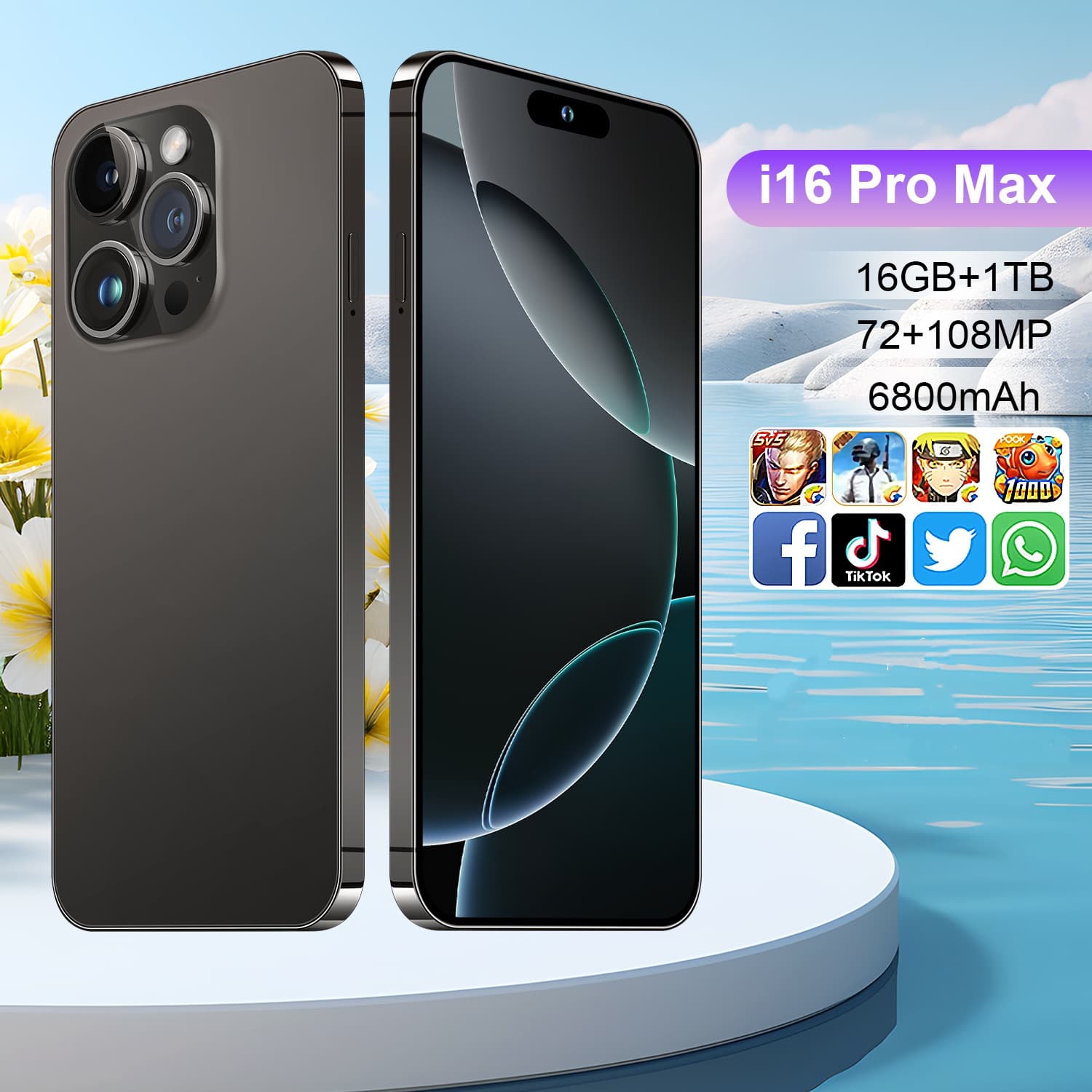 Mobile I16 Promax 16+1T, véritable smartphone grand écran haute définition