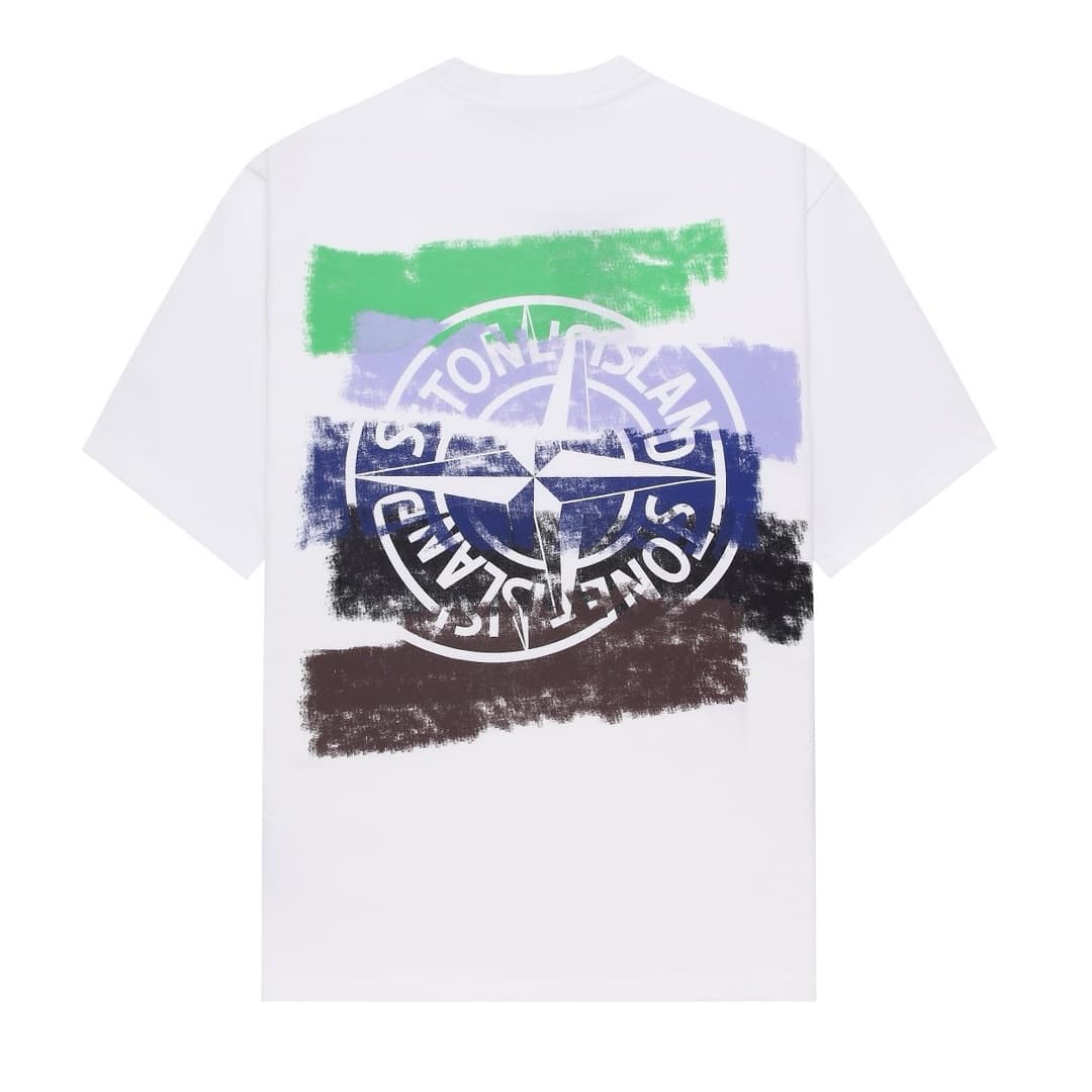 T-shirt d'été à manches courtes pour homme de haute qualité, motif pierre tendance et décontracté.