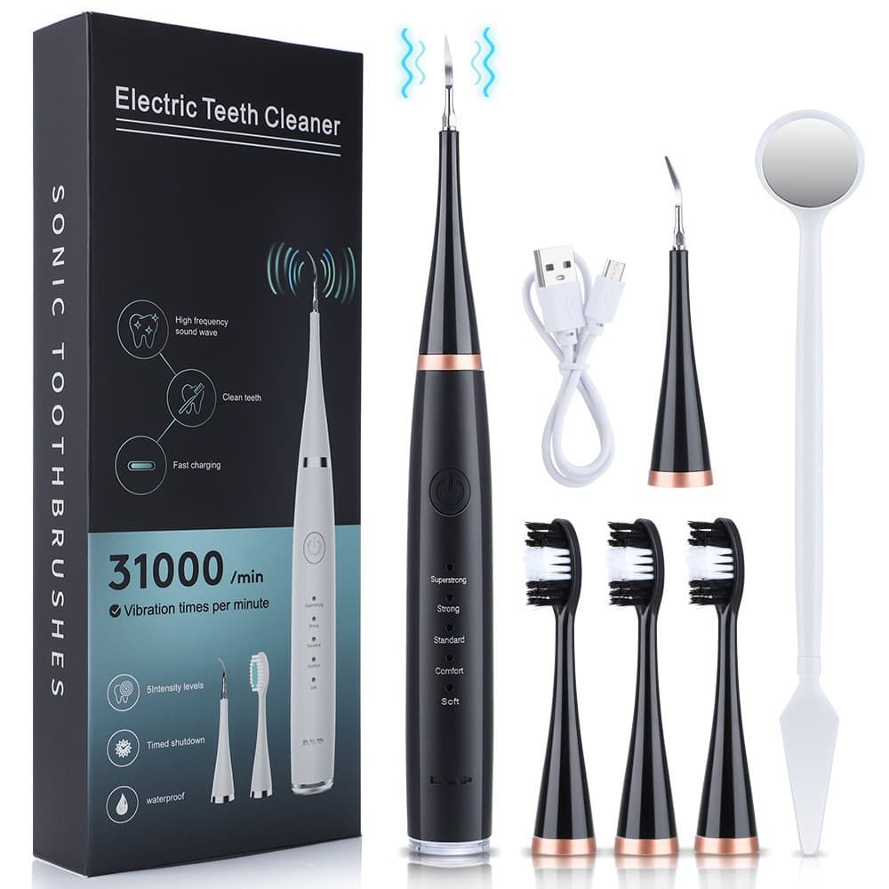 5-speed High-frequency Vibration USB Electric Toothbrush Dental Cleaner Set For Removing Stains And Stones