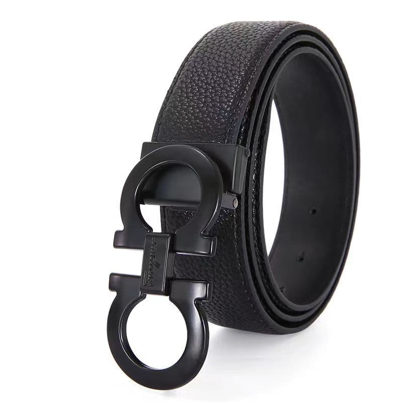 Ceinture en cuir à boucle lisse pour homme, style business, haut de gamme, tendance, élégante et durable