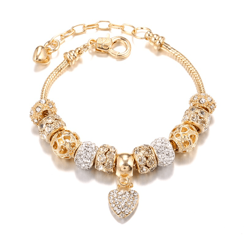 hot selling bracelets DIY alloy large hole bead bracelets Gold European bead bracelets jewelry
