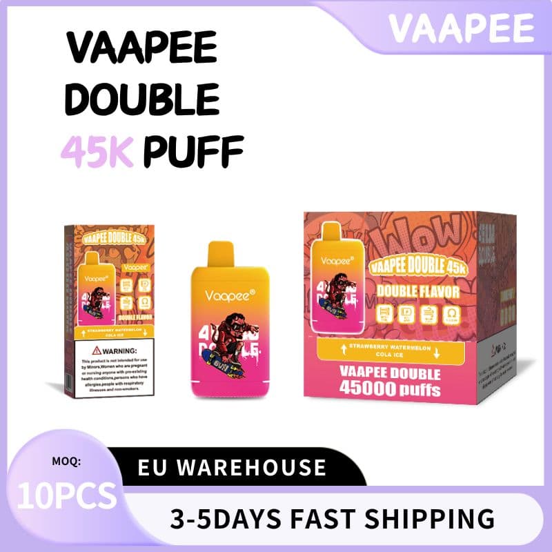 Vape jetable 45 000 bouffées Vaapee Double Flavors 45 000 bouffées Vape Pod 0 % 2 % 3 % 5 % Nic Vape Allemagne