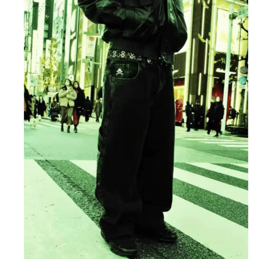 Jean baggy Y2K pour homme, style rétro, hip-hop, streetwear, coupe ample, pour une tenue décontractée