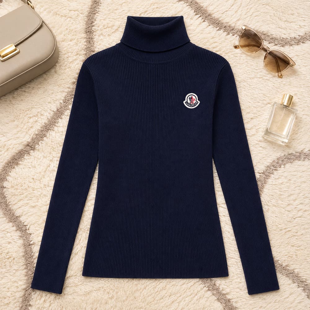 Pull à col roulé tendance pour femme, en maille, automne-hiver, haut chic et polyvalent, nouveauté