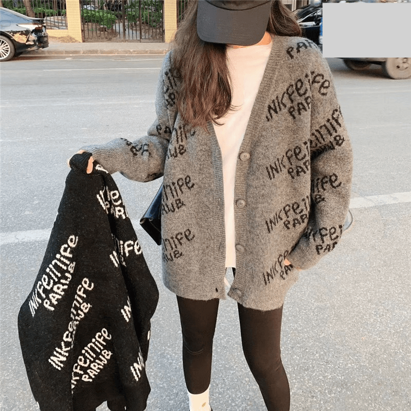 Women's Clothing 2024 Spring and Autumn New Sweater Jacket Women's Loose Outerwear Lazy Style Medium and Long Fashion Knitted Cardigan