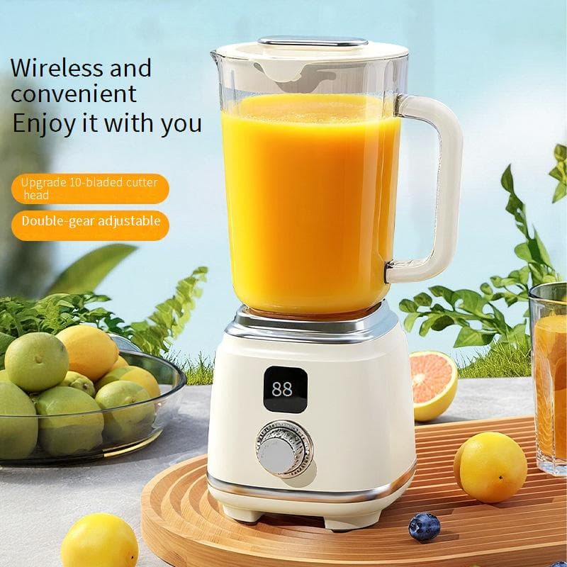 Automatic Juicer Machine For Home, Portable Blender Cup With 22000 RPM, Dual Blades, High Borosilicate Glass, 400ml Juice Yield, White & Black