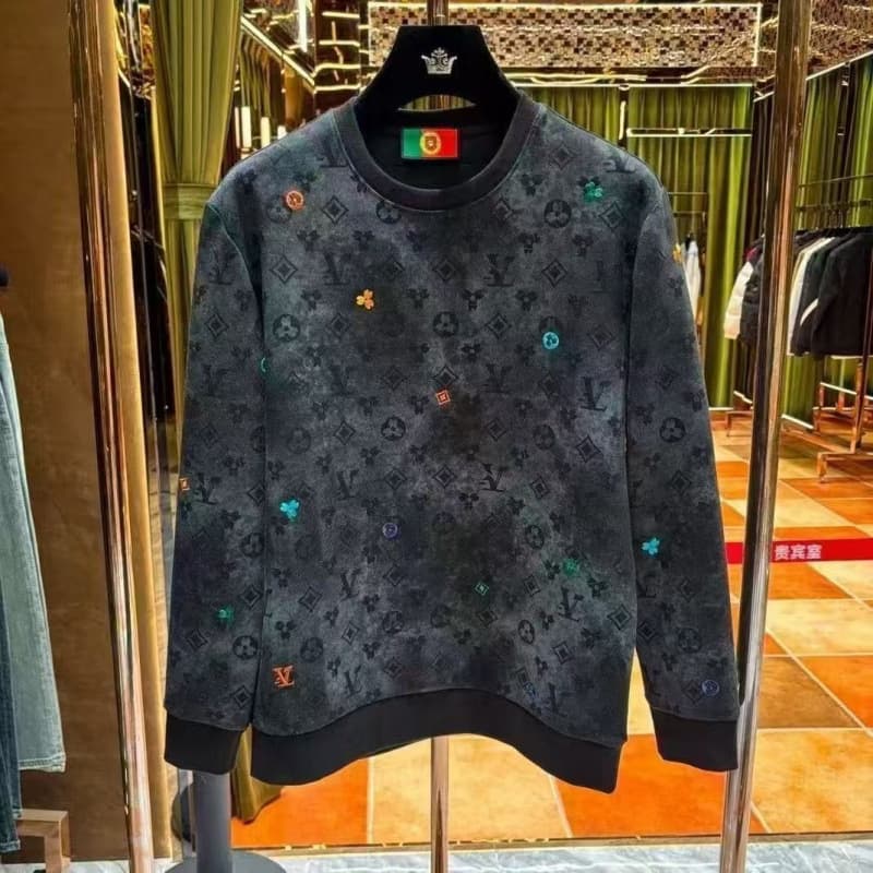 Sweat-shirt vintage tie-dye tendance automne-hiver pour homme, broderie de lettres, col rond polyvalent.