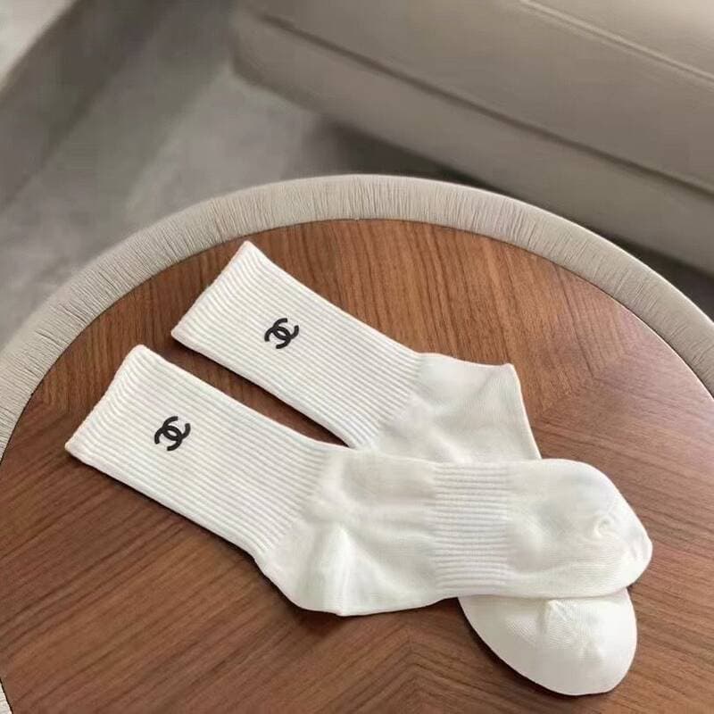Chaussettes courtes unisexes mi-mollet en pur coton, style printemps-été, noir et blanc, avec inscription « Ins », polyvalentes.