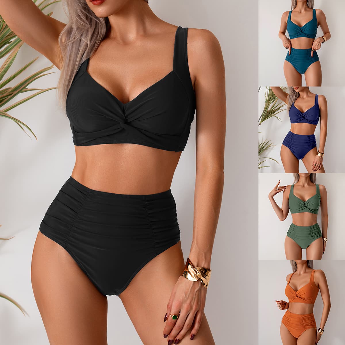 Women’s Clothing New Bikini Swimsuit Female Sexy High Waist Split Swimsuit Bikini