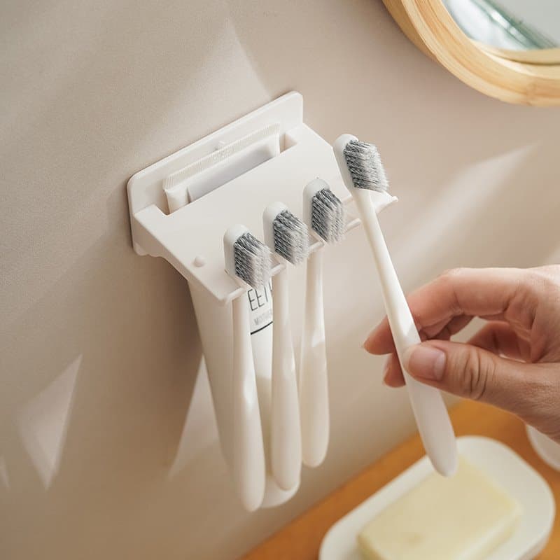 Multifunctional toothbrush holder wall mounted storage rack household toothbrush rack toothpaste rack bathroom wash rack