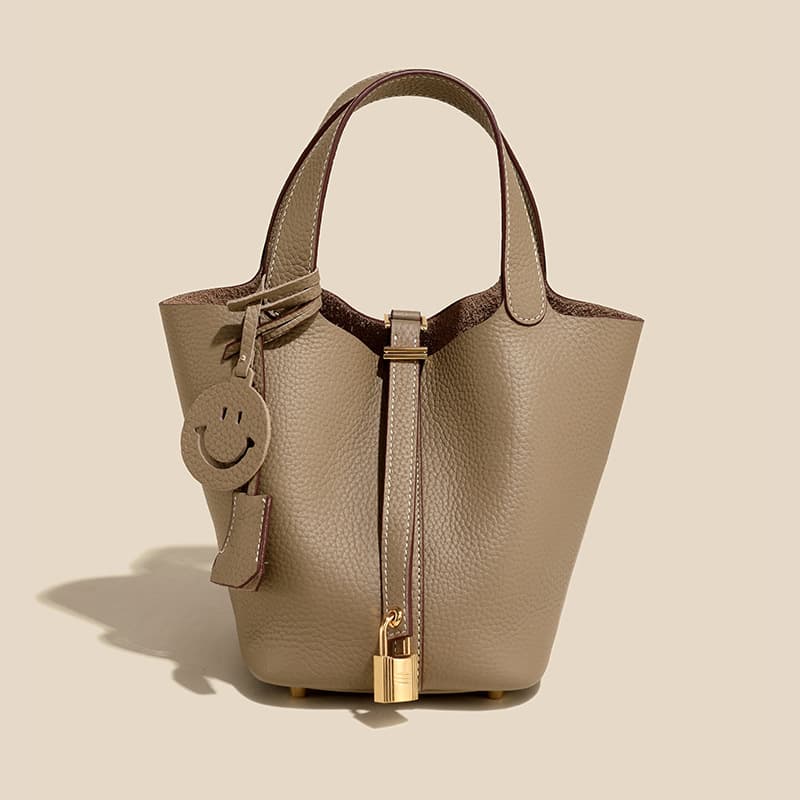 2025 Head Paper Vegetable Basket Genuine Leather Women's Bag High-end Handbag