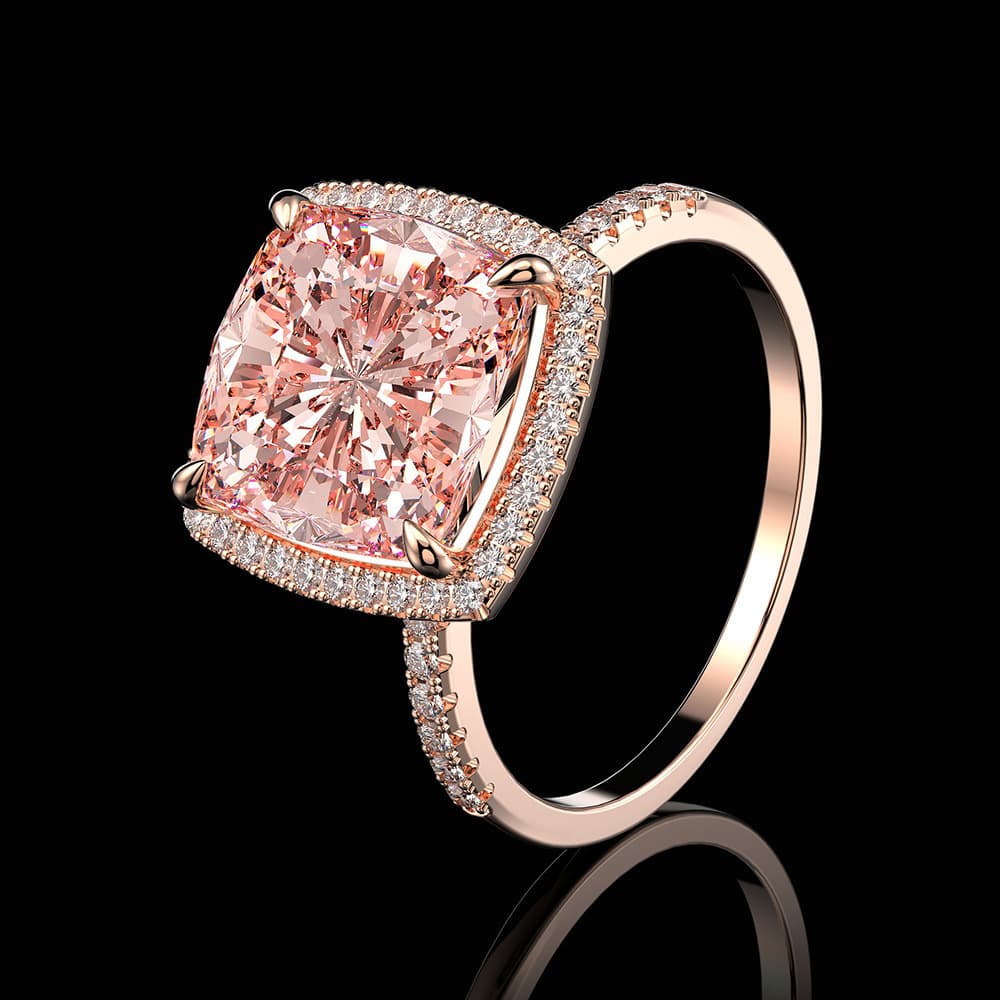 Women's Ring Fashion Rose Gold High Carbon Square Zircon Light Luxury High End Ring