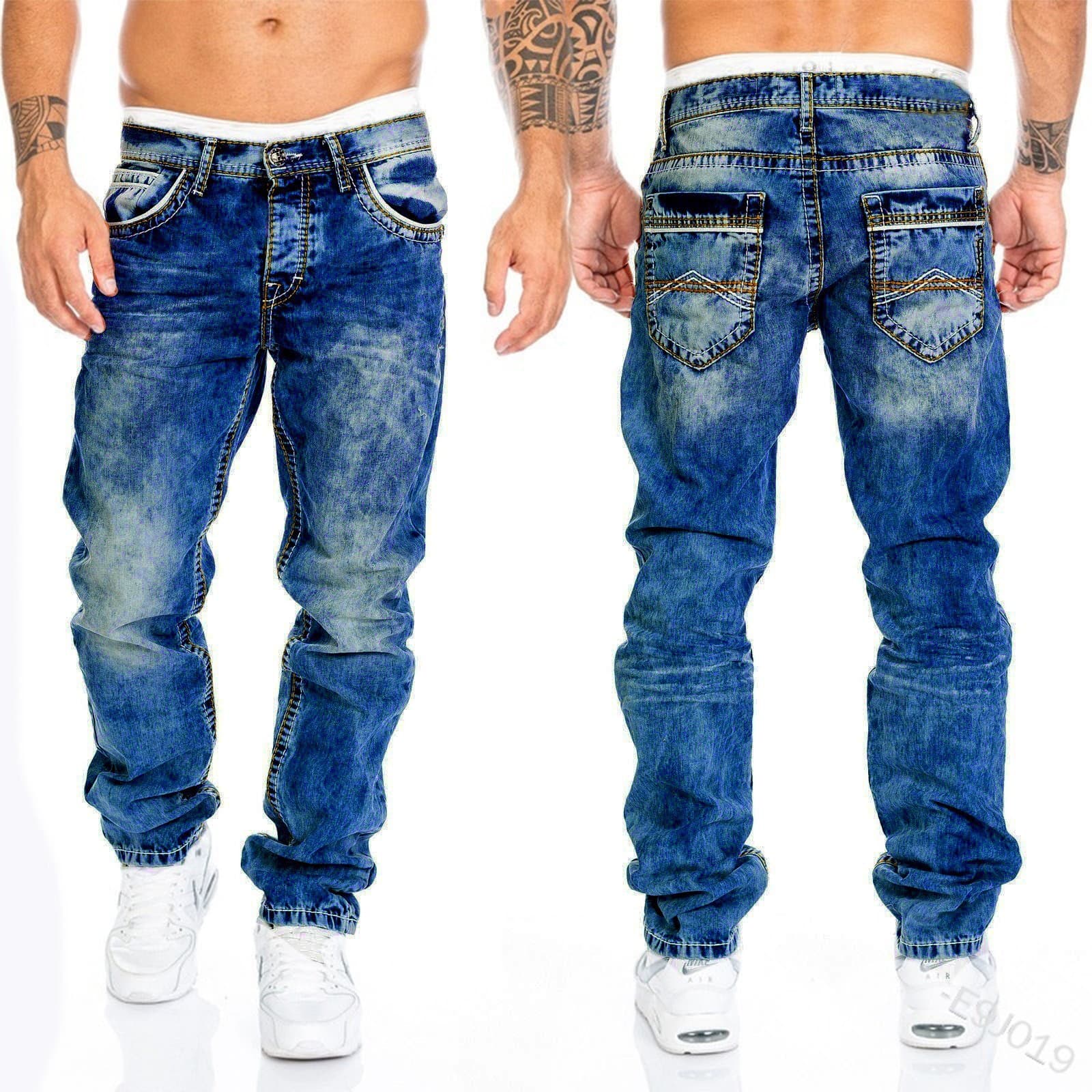 Men's Clothing Supply European And American New Jeans, Casual Top Line Trousers, Straight Cut Men's Pants, Hip Hop Jeans