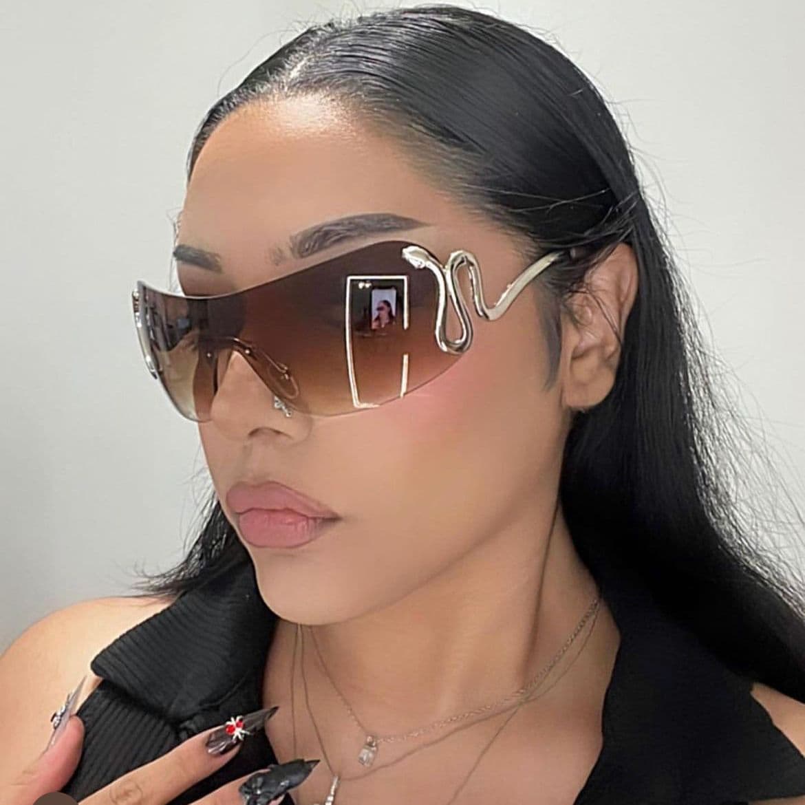 Unisex Spirit snake one-piece sunglasses Fashion personality sunglasses Fashion Y2K sunglasses