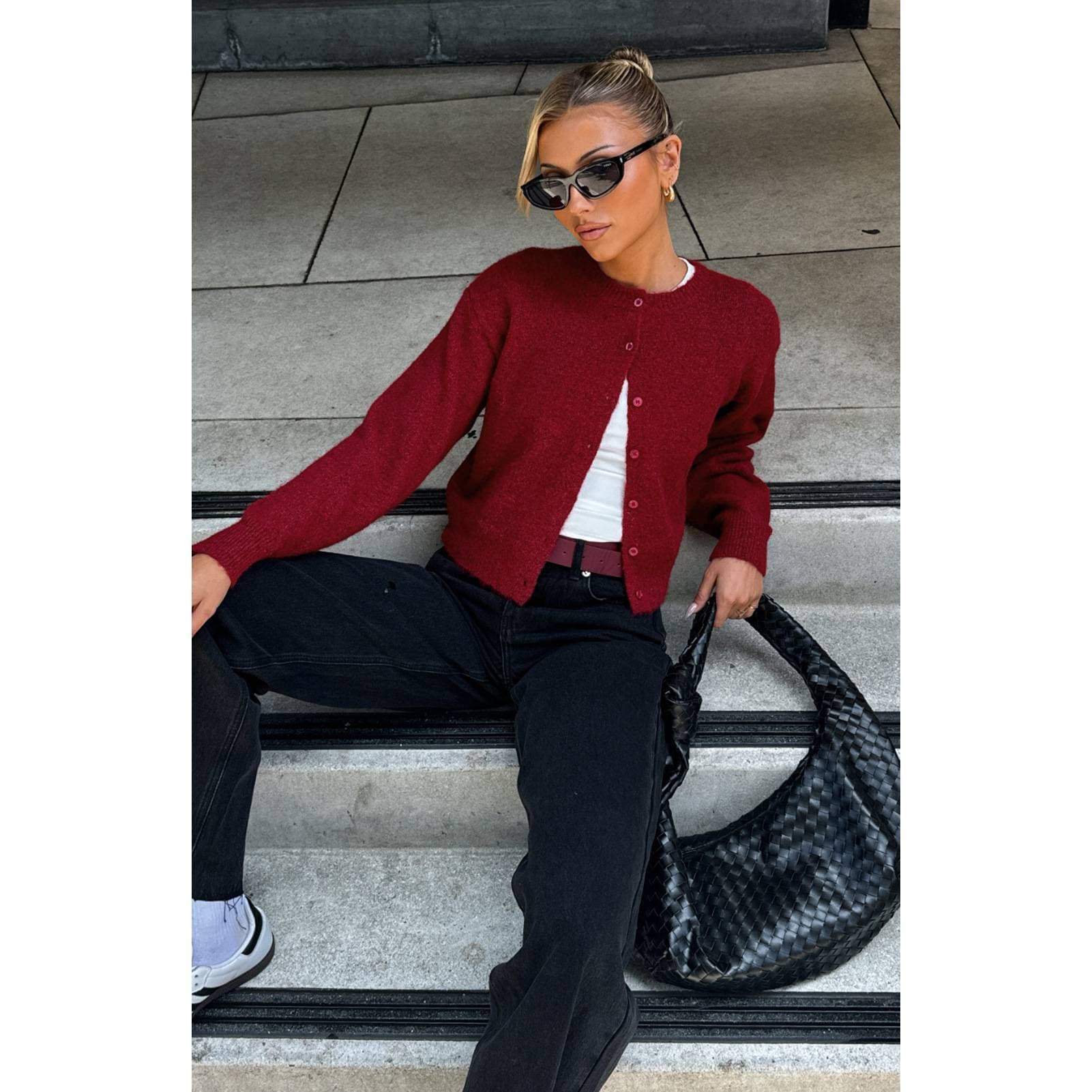 Women's Casual Knit Cardigan Sweater - Soft Comfortable Open Front Long Sleeve Loose Fit Pullover Top
