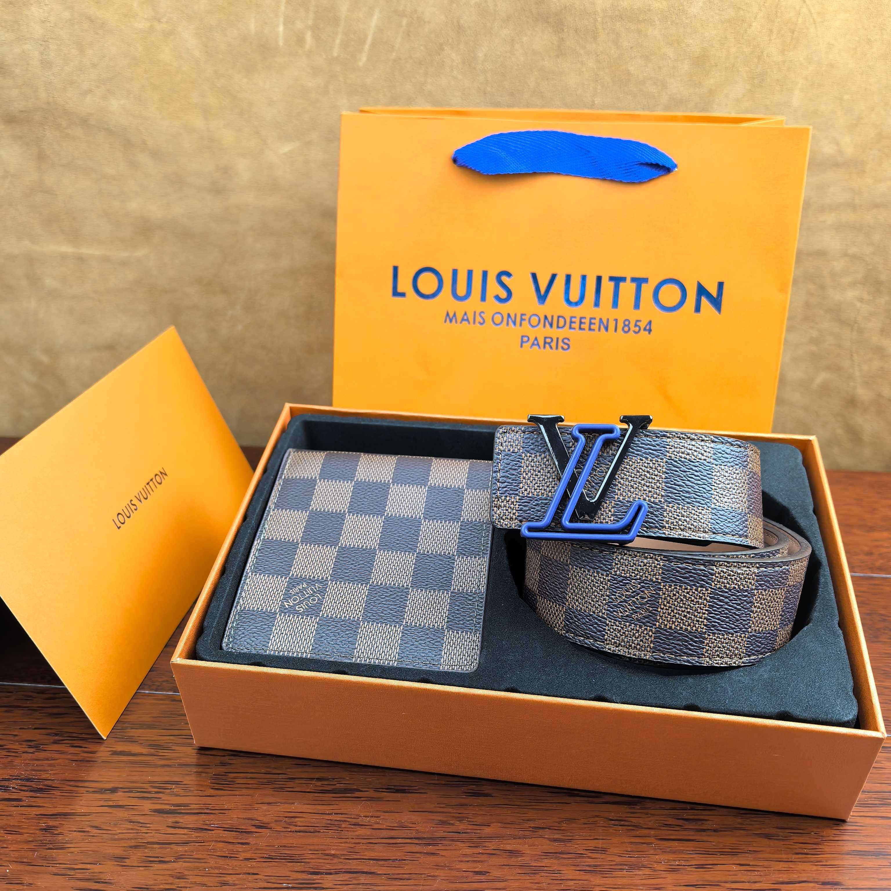 Coffret cadeau - Combinaison portefeuille et ceinture pour homme, luxueuse et tendance