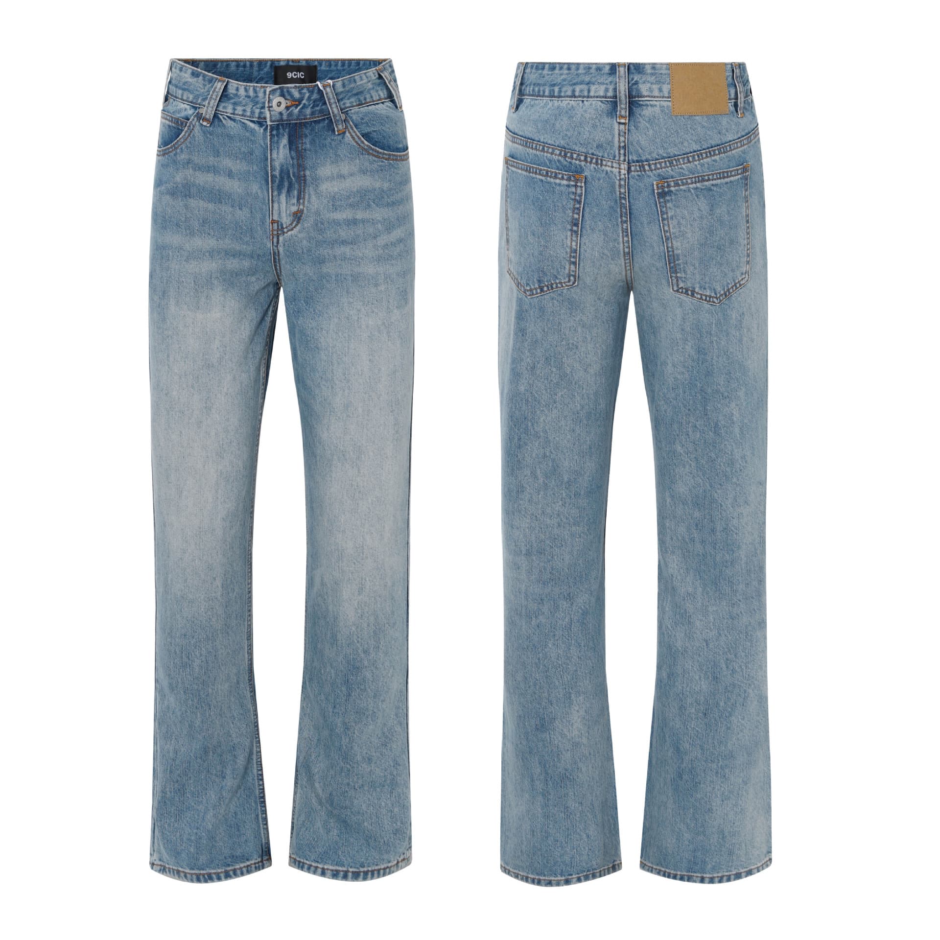 Jean évasé décontracté vintage délavé clair pour homme | Style rétro 517 | Coupe confortable | S-3XL