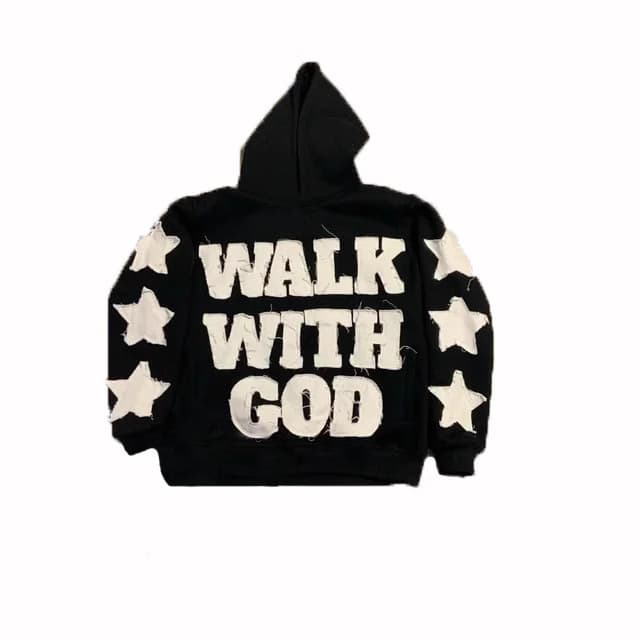 Men's Clothing Personality Street Hip Hop Style Letter Patch Embroidered Hoodie Retro Design Loose Sweatshirt
