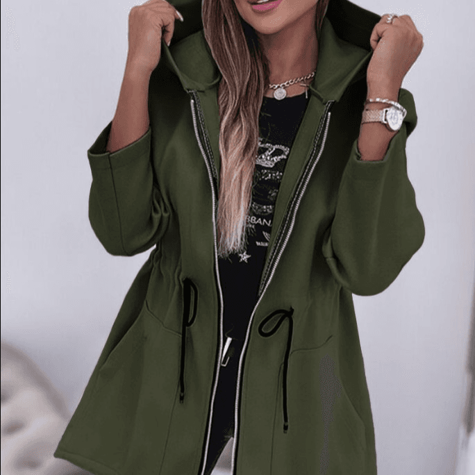 Women's Fashion Casual Hooded Zipper Jacket