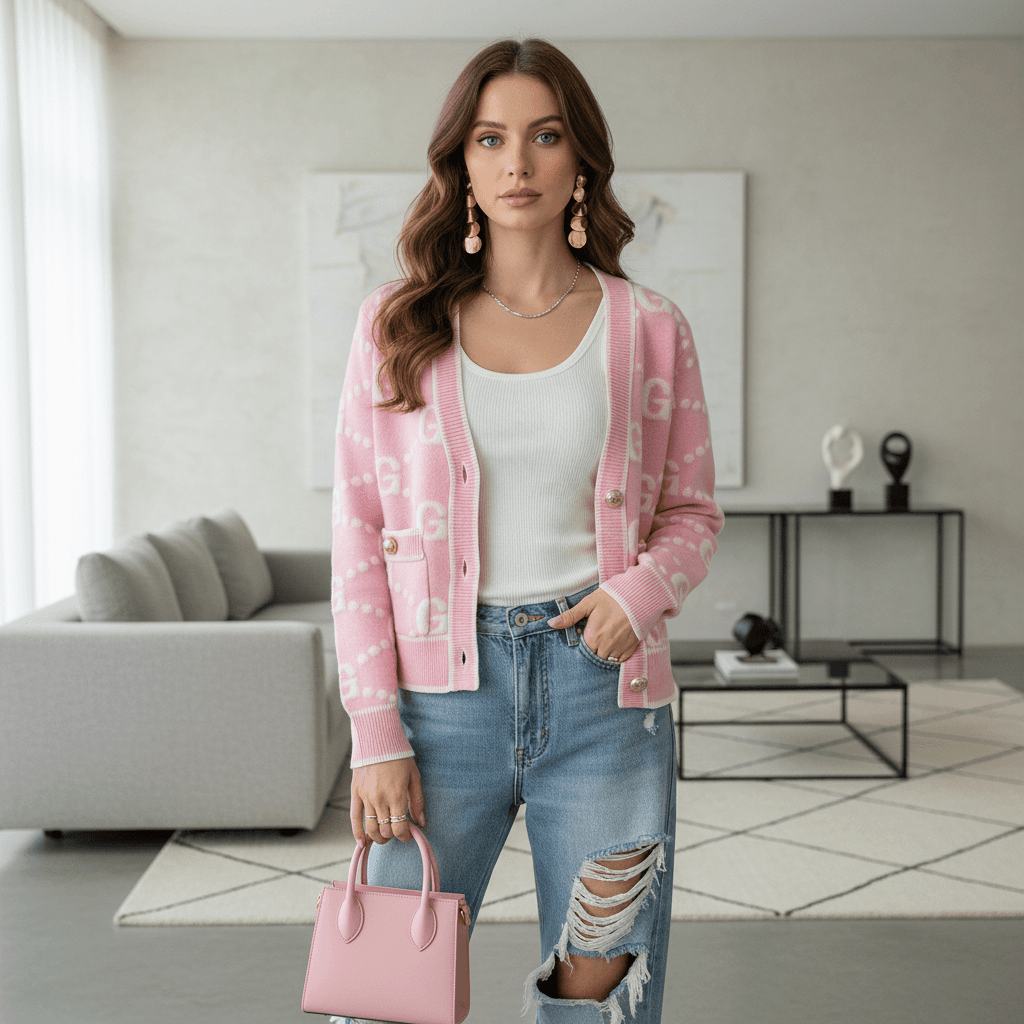 Elegant Oversized Knit Cardigan Women's Autumn Winter Fashion Loose Fit Round Neck Long Sleeve Chic Casual Blouse