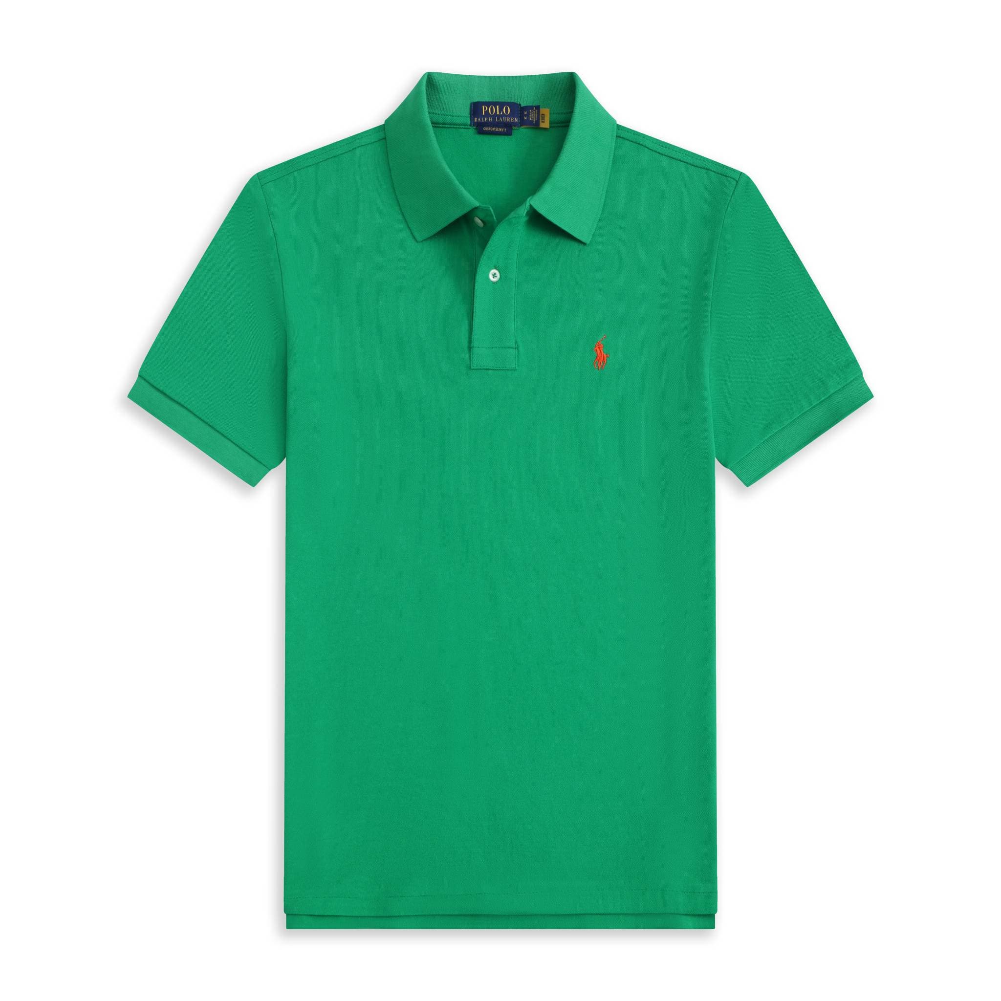 Polo RL Pony Logo pour homme, brodé, en coton uni, grande taille, manches courtes, coupe ample.