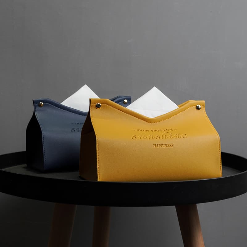 Modern Leather Tissue Box – V-Cut Desktop Holder (Minimalist & Durable)​