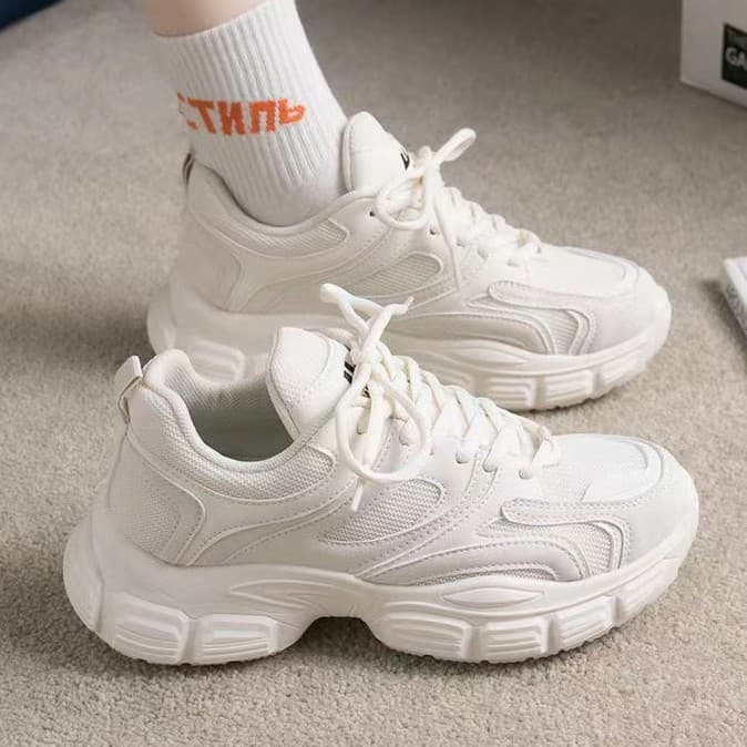 Retro Chunky Sneakers - 5cm Platform Running Shoes (Breathable Mesh & Shock Absorption) - Campus Walking Shoes For Girls (Size 35-40)​​