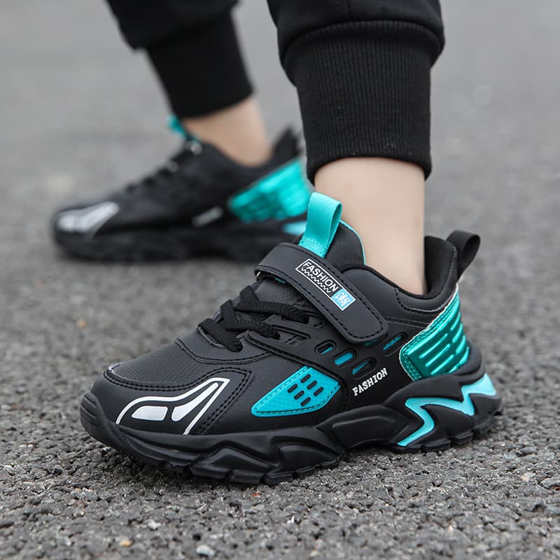 Kids' shoes Boys shoes 10 15 years old spring and autumn new leather surface light soft sole children students light running sports shoes