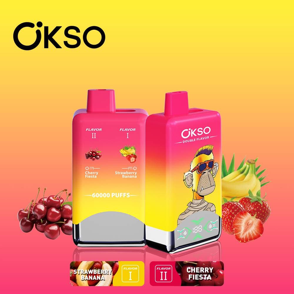Kit de démarrage pour cigarette électronique 2 en 1 Double Saveur 60K Vapes Monkey avec écran LED, flacon d'e-liquide 9K 9000 Puff Bar, 2 % et 3 %