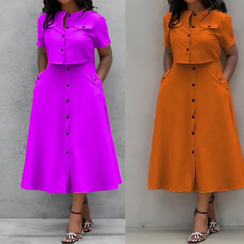 2025 New Elegant Solid Color Short Sleeve Early Lazy Style Women's Spring Outfit