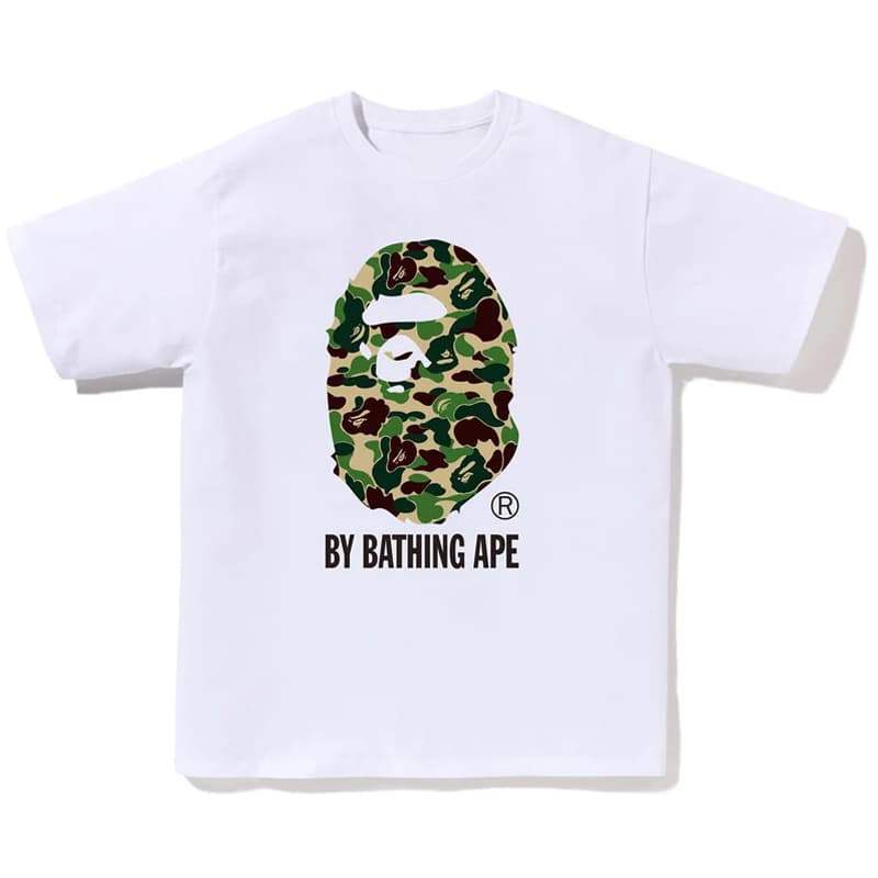 Printemps/Été Ape Head Camo Lettre Imprimée Manches Courtes