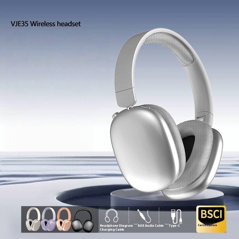 Wireless Bluetooth Headphones Over-Ear, Lightweight Comfort, 50-Hour Playtime, Hi-Fi Stereo Sound, Built-in Mic, Foldable Design For Travel
