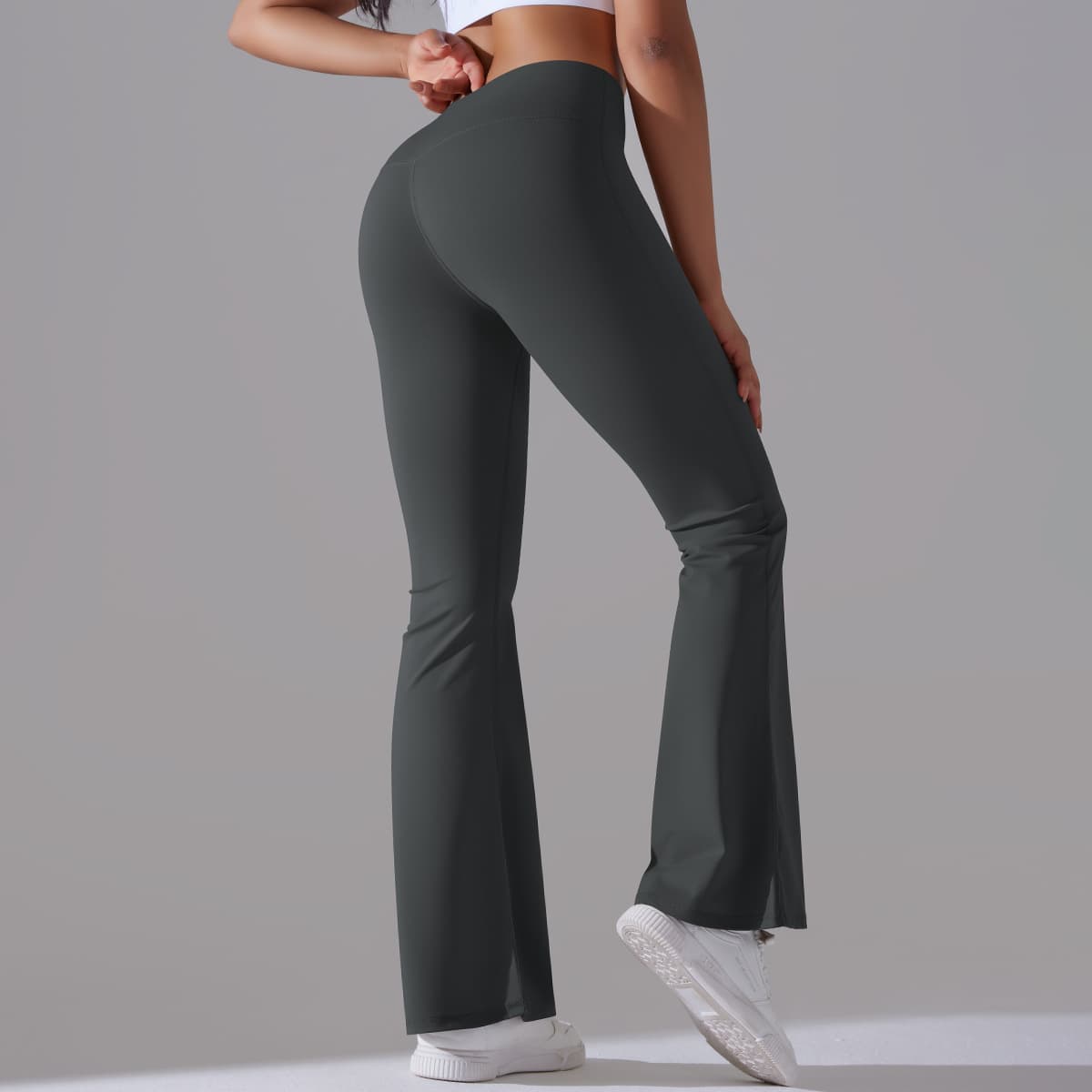 Women's wide-leg pants hip yoga bell bottoms, high waist leisure fitness pants