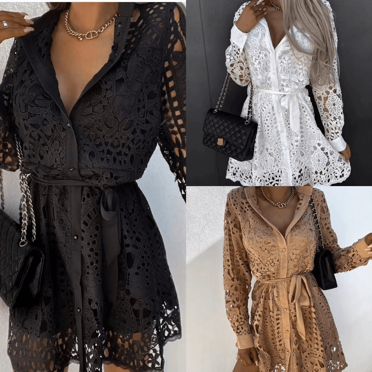Women's Stylish And Elegant Commuting Lace Mini Suspender Dress