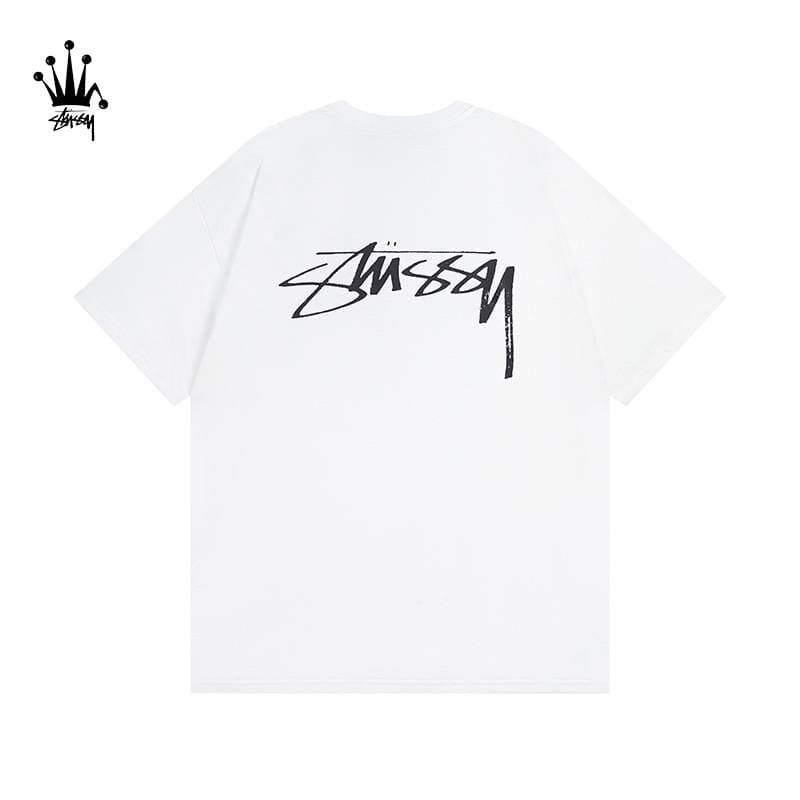Stussy Cartoon Pattern Printed Pure Cotton Short Sleeved T-shirt