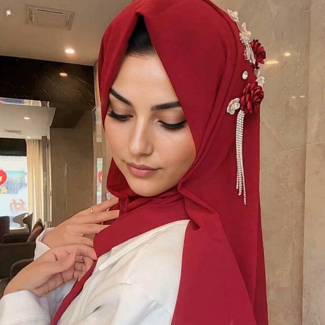 Women's Hats Spot Malay Hand-stitched Crystal Diamond Crystal Hemp Convenient Hood Hui Turban Middle East And Africa Bottom Hat