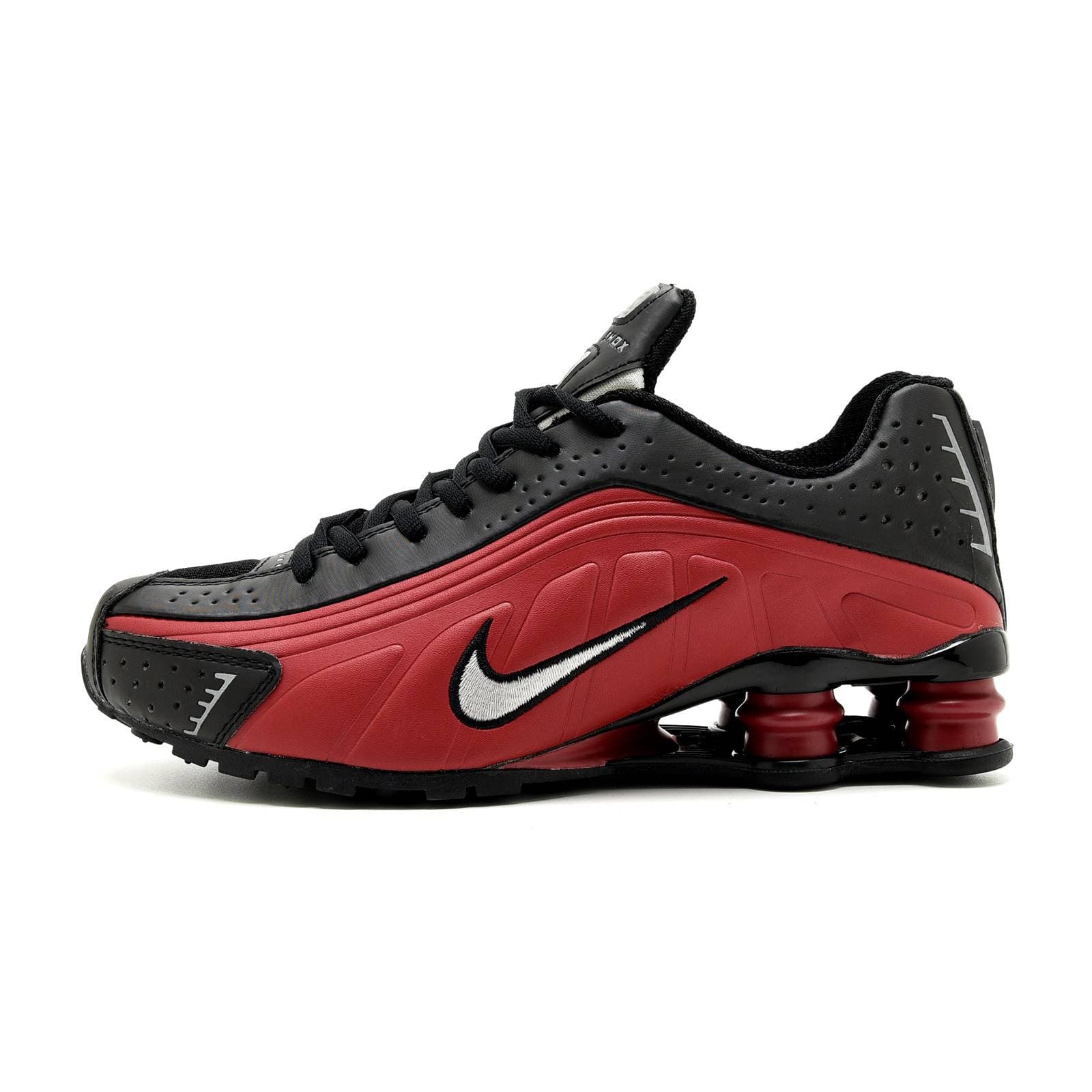 Chaussures de running décontractées Nike Shox R4 blanches classiques à coussin d'air, style rétro « papa », respirantes et résistantes, pour