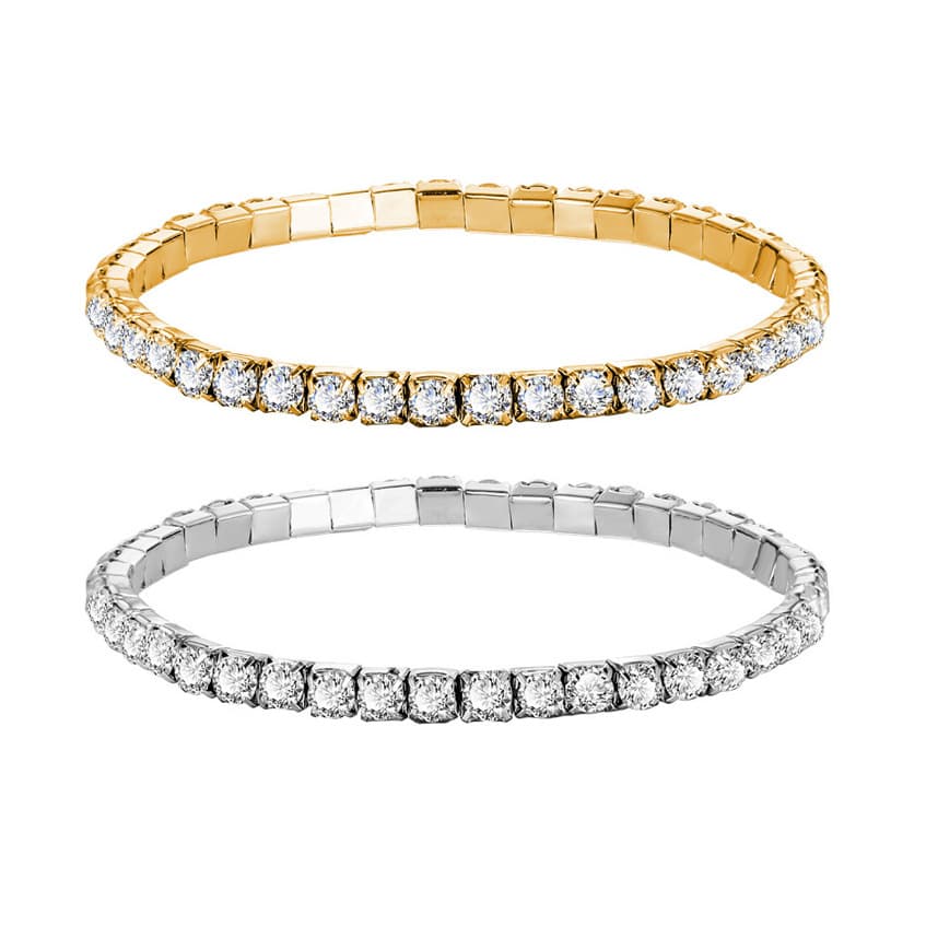 new elegant full diamond single row bracelet creative simple elegant rhinestone stretch women's bracelet
