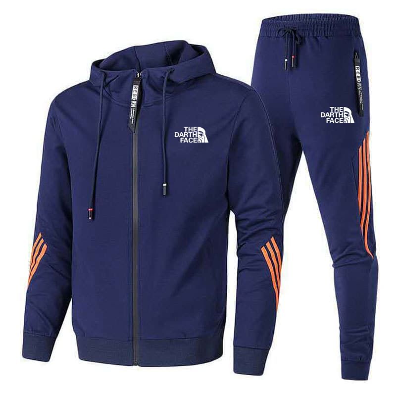 Sweat à capuche zippé pour hommes, ensemble pull et pantalon, à la mode