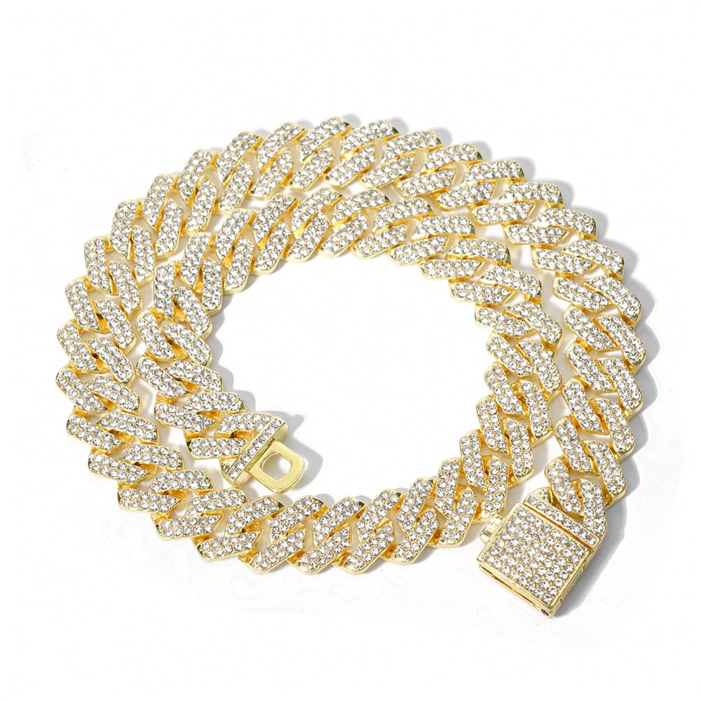 Collier cubain Hip Hop 14 mm pour homme, chaîne de clavicule exagérée, accessoires ras du cou
