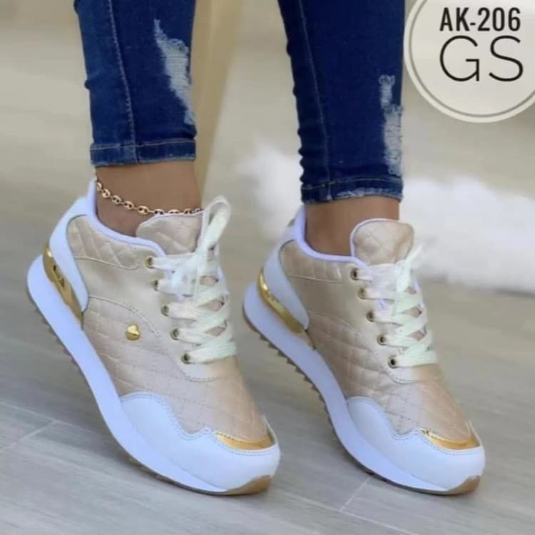 Large size sports single shoes women spring and autumn new breathable match color leisure running shoes