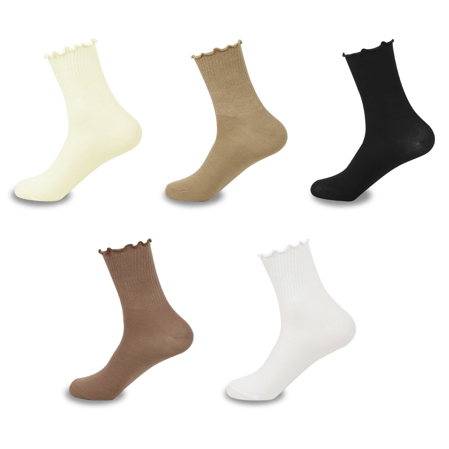 Spring and summer thin white wood ear edge pile socks Japanese JK socks women's Lolita Mary Jane shoes lace mid tube socks