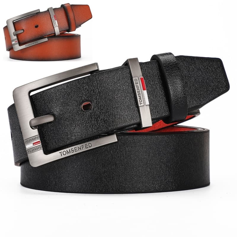 VOOTHOST New Men's Belt Alloy Pin Buckle Casual Jeans Belt Male All-match Leather Formal Business Designer Waistband VB238