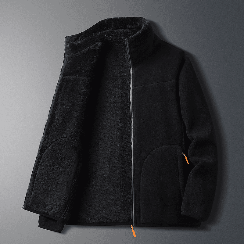 Men's Fleece Extra Thick Hoodie Double-sided Fleece Jacket Fleece Fleece Jacket
