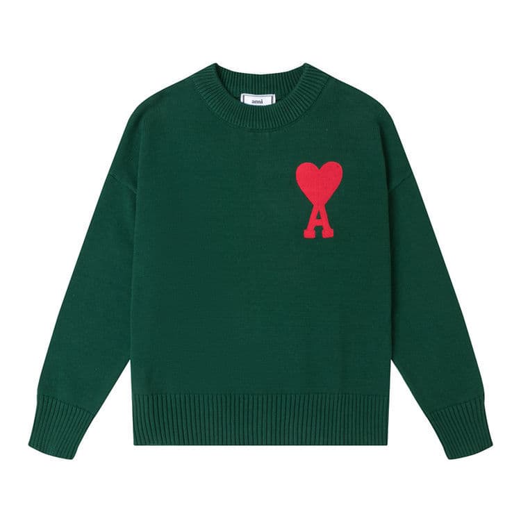 Pull à col rond pour homme 24 pièces avec broderie en forme de cœur