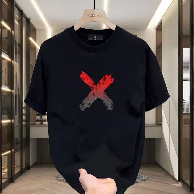 2024Men's High-quality Round-neck Pullover Short-sleeved T-shirt